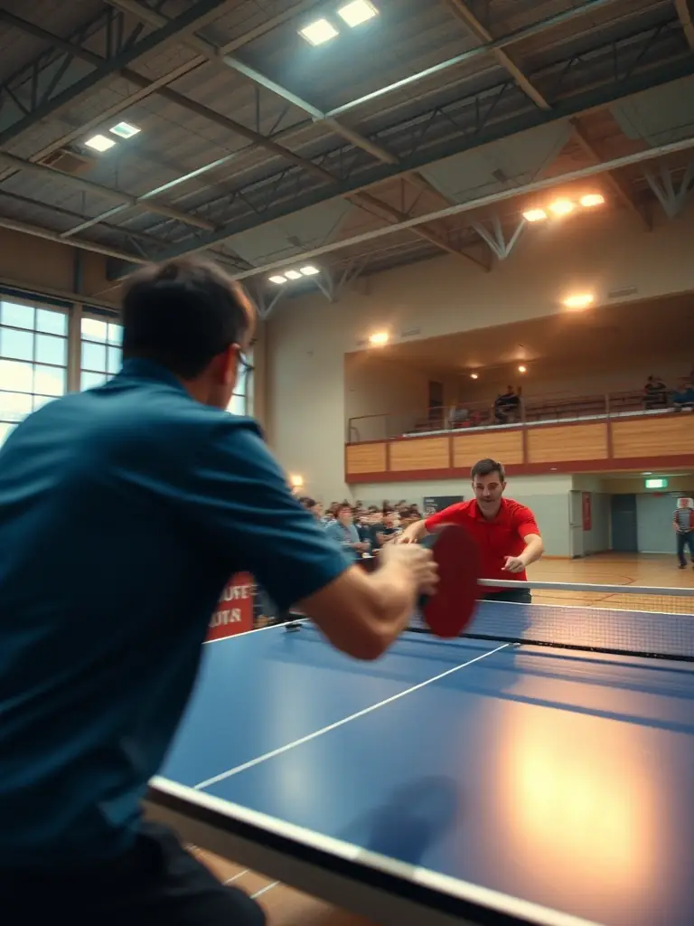 A dynamic shot of adults engaged in a competitive squash league match inside the Lagord Tennis Squash facility, showcasing intensity and sportsmanship.