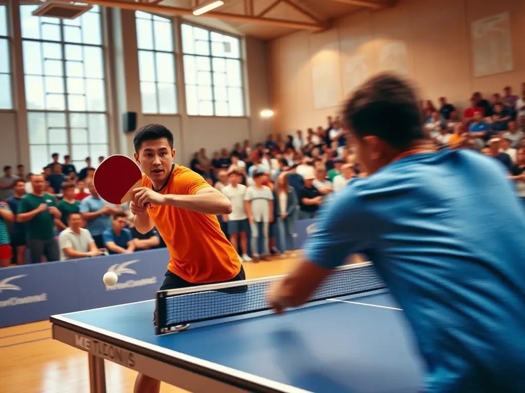 An action shot of two adults engaged in a competitive squash match, showcasing intense focus and athletic skill.
